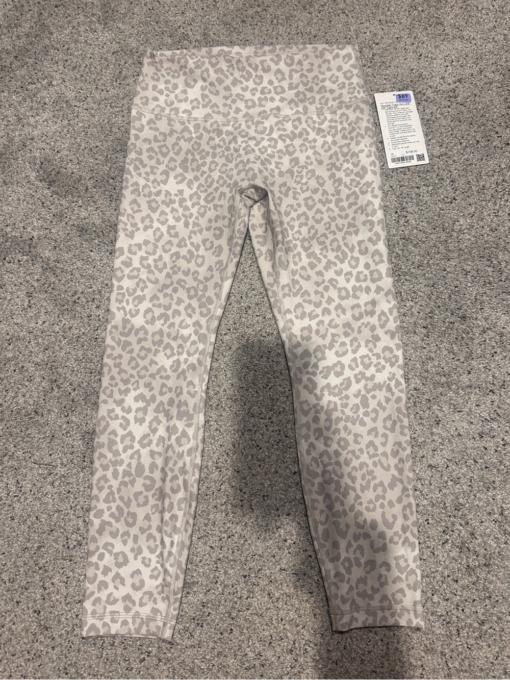 Lululemon Wunder Train No Line Leggings White Leopard 25”